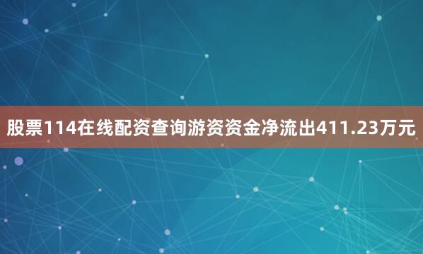 股票114在线配资查询游资资金净流出411.23万元
